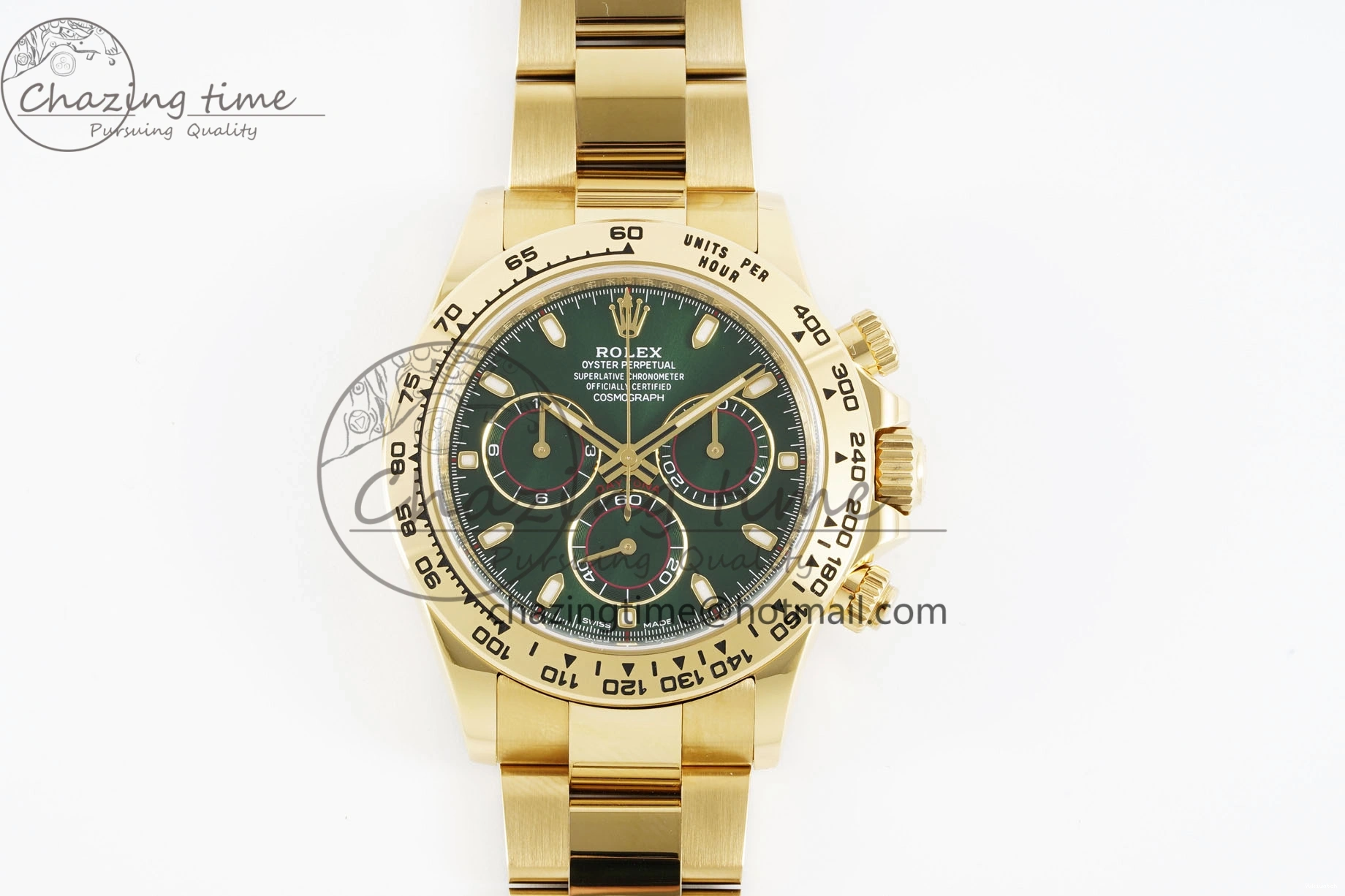 1:1 SA4130 Daytona Bracelet Green 116508 Dial on Best V2 YG Clean Edition 0430